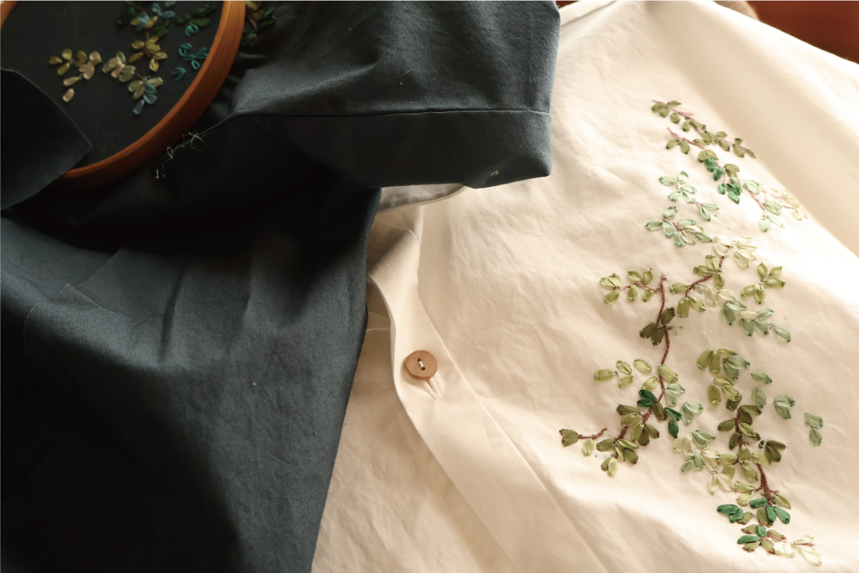 comura｜12か月の刺繍シャツ -桜の1年-